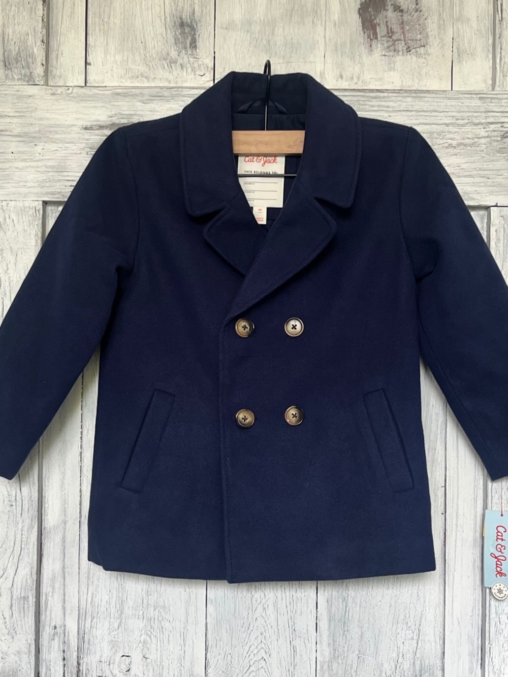 Cat & Jack-Boy's-Navy Blue Peacoat-Size XS-NWT